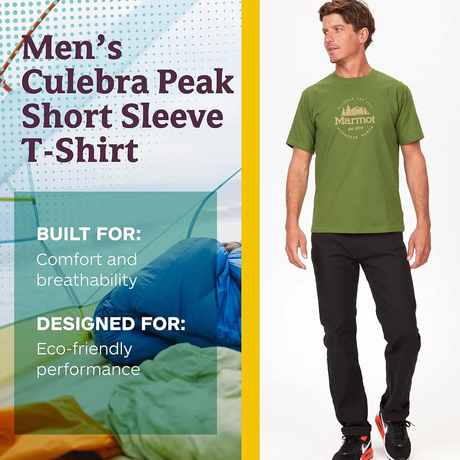 MARMOT Men's Logo T-Shirts - Printed Graphic on Cotton Tee