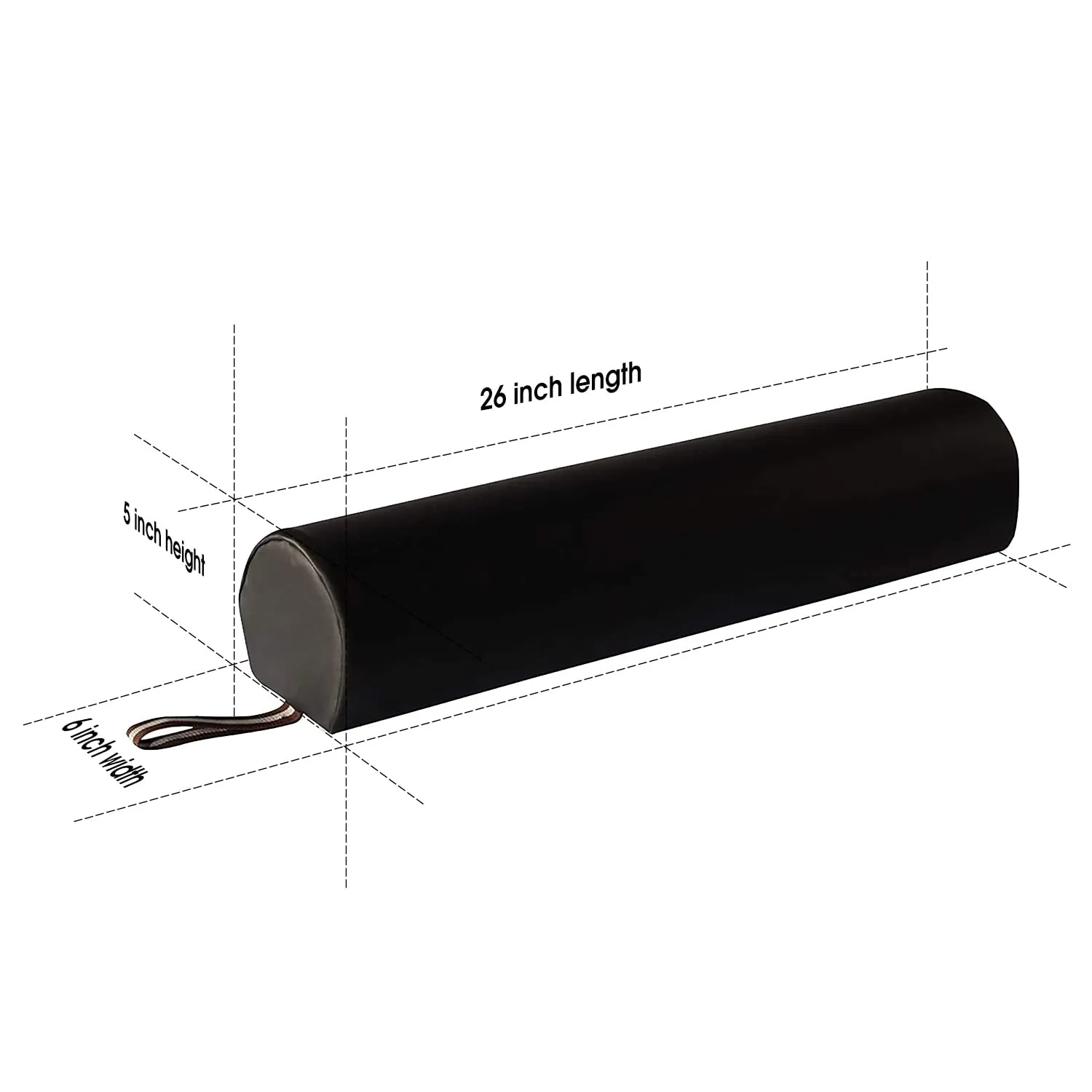 Master Massage Massage Bolster,Pillow Cushion, PU Upholstery, 100% Memory Foam, for Massage/Spa/Beauty/Tattoo/Back Pain Relief, (6" 3/4-round, Black)