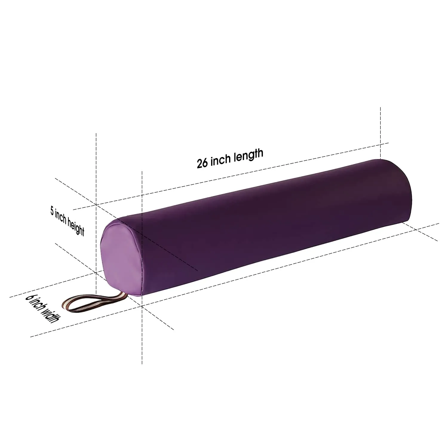 Master Massage Massage Bolster,Pillow Cushion, PU Upholstery, 100% Memory Foam, for Massage/Spa/Beauty/Tattoo/Back Pain Relief, (6" 3/4-round, Purple)