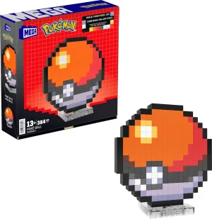 MEGA Pokémon JGG71 Action Figure Building Toy, Pokéball with 381 Pieces, Approx 15 cm Tall for Collectors