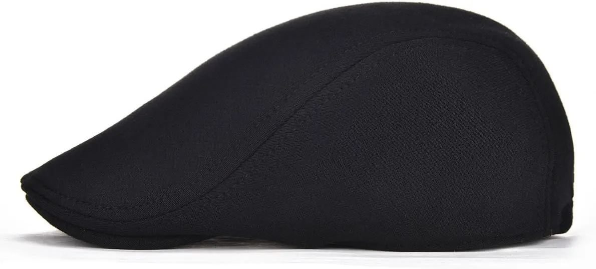 Men Cotton Newsboy Cap Soft Fit Cabbie Hat