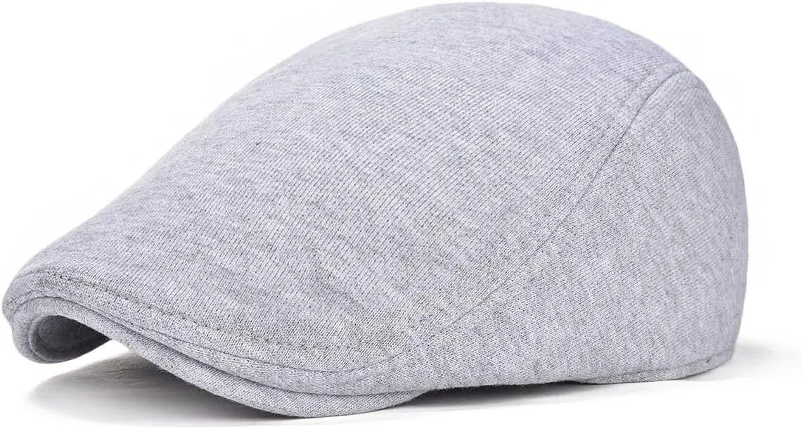 Men Cotton Newsboy Cap Soft Fit Cabbie Hat
