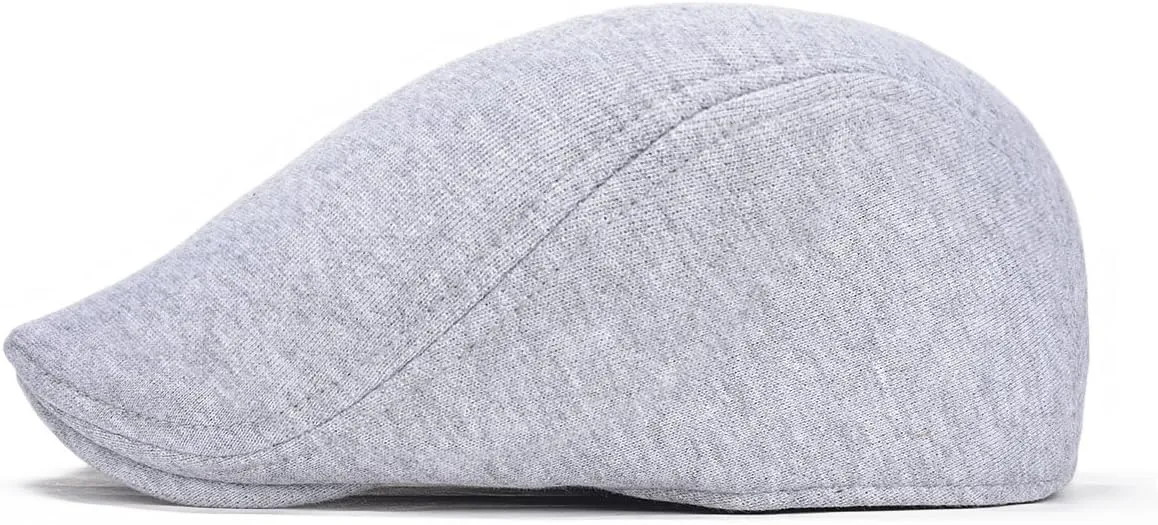 Men Cotton Newsboy Cap Soft Fit Cabbie Hat