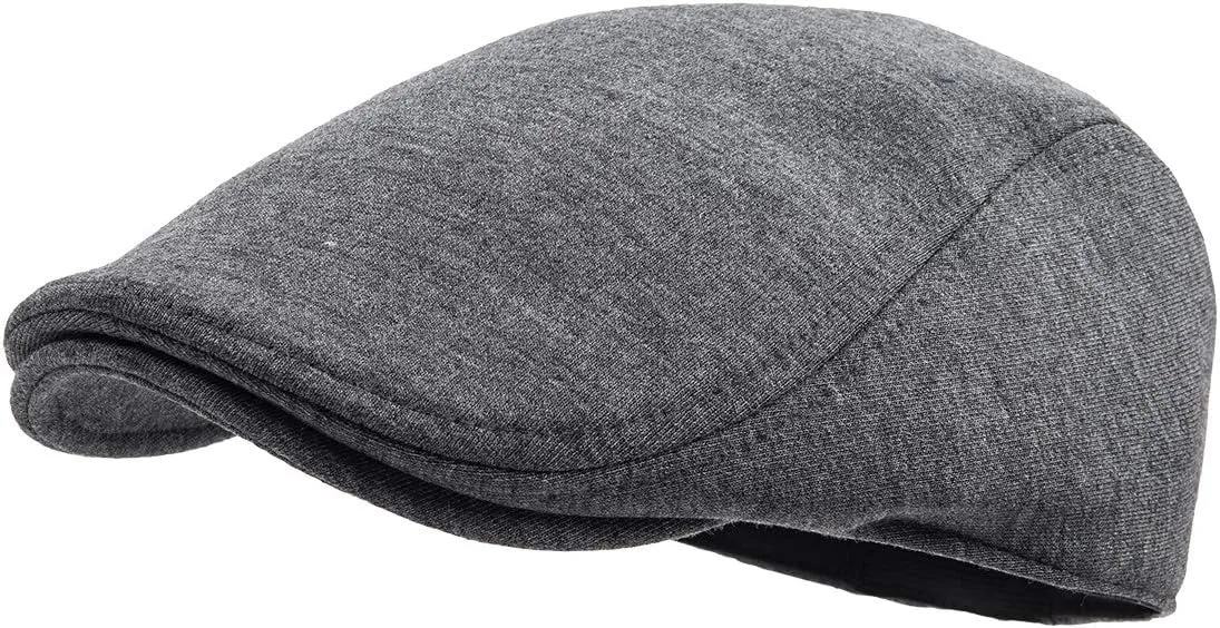 Men Cotton Newsboy Cap Soft Fit Cabbie Hat