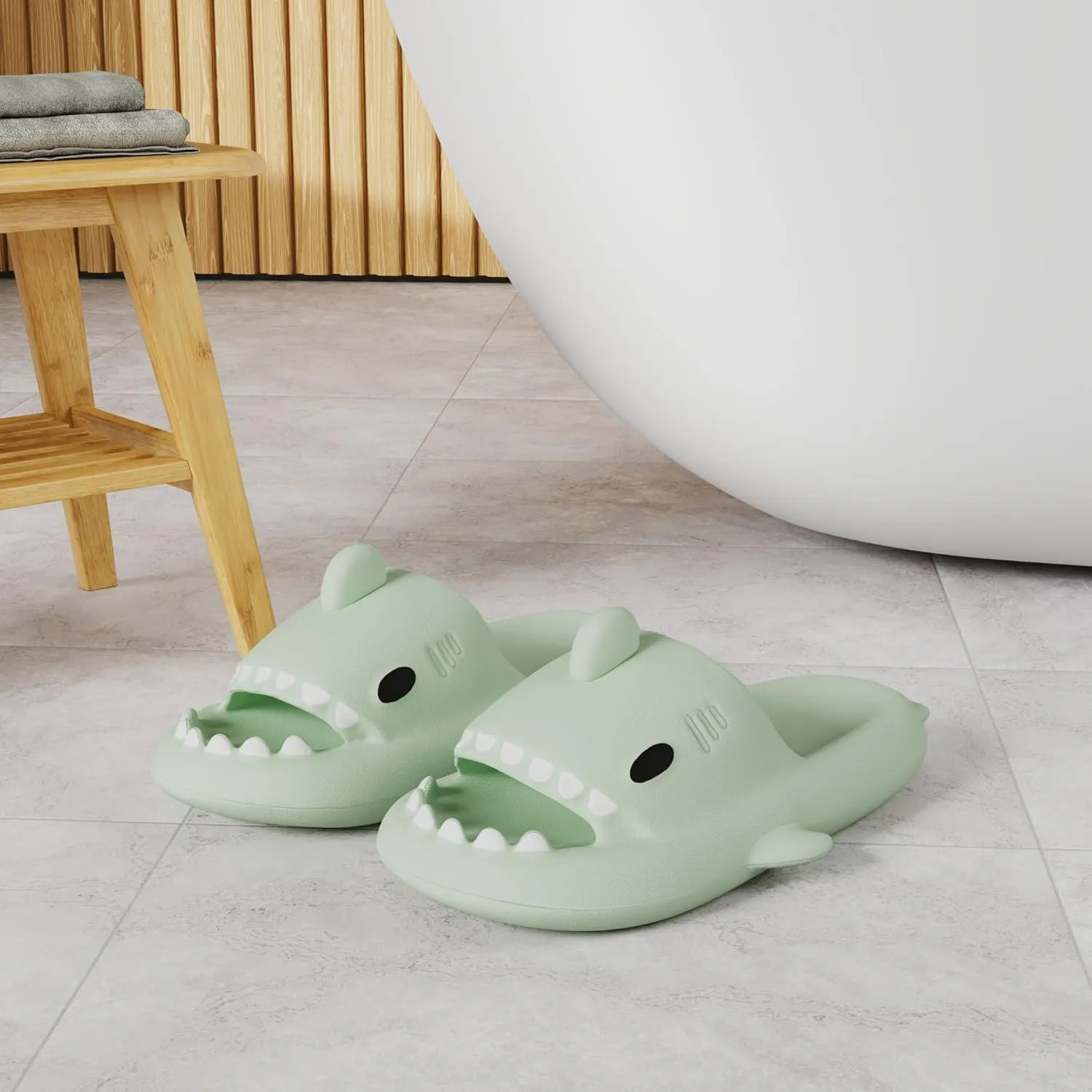 Men's and Women's Shark Slides Cloud Slippers Summer Novelty Open Toe Slide Sandals Anti-Slip Beach Pool Shower Shoes with Cushioned Thick Sole