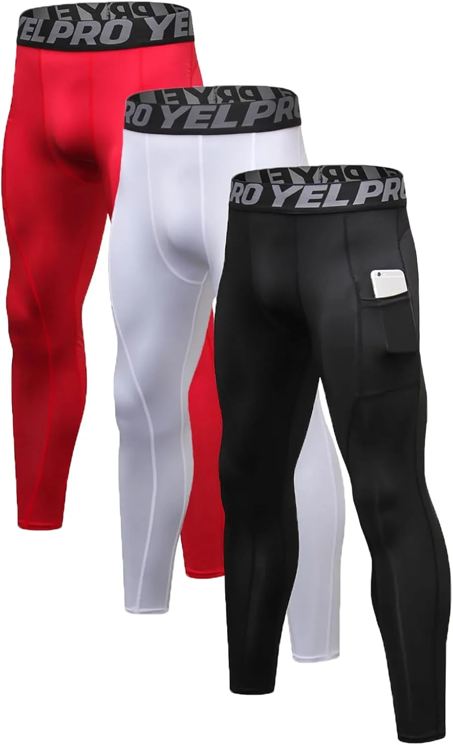 Men’s Compression Pants Athletic Running Leggings Workout Tights Quick Dry Base Layer for Basketball Sports
