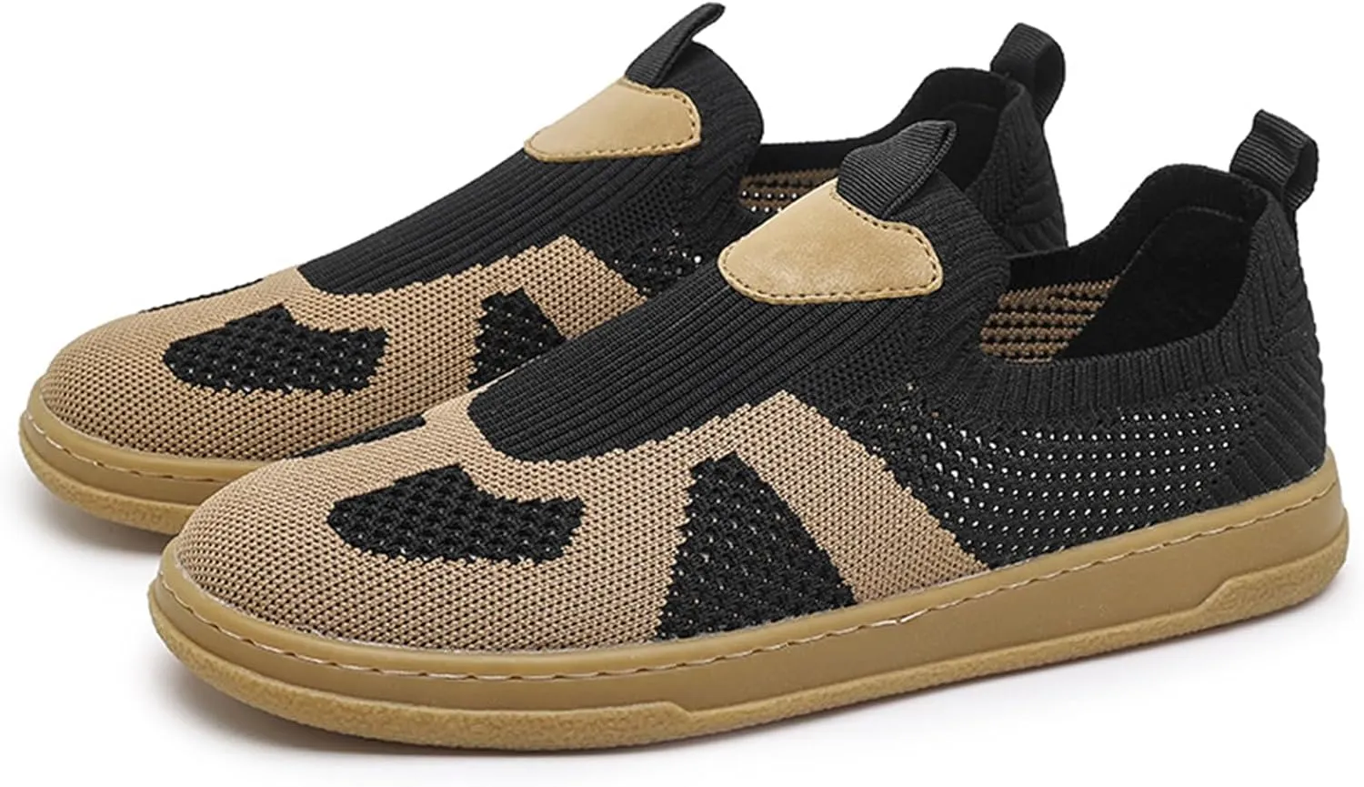 Men's Fashion Slip-On Canvas Barefoot Shoes Minimalist Wide Toe Zero Drop Sneakers Lightweight Breathable Mesh Loafers for Walking Running Daily