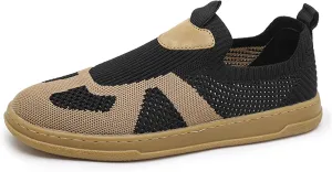 Men's Fashion Slip-On Canvas Barefoot Shoes Minimalist Wide Toe Zero Drop Sneakers Lightweight Breathable Mesh Loafers for Walking Running Daily