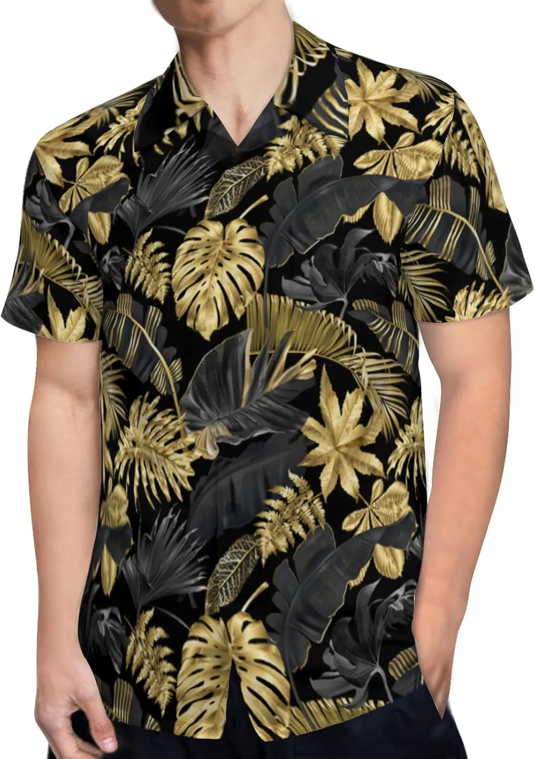 Mens Hawaiian Shirts Short Sleeve Button Up Beach Shirts