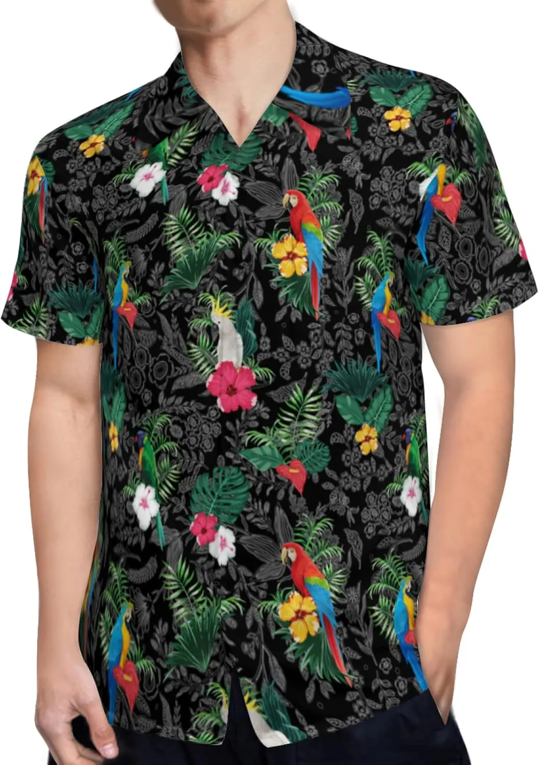 Mens Hawaiian Shirts Short Sleeve Button Up Beach Shirts