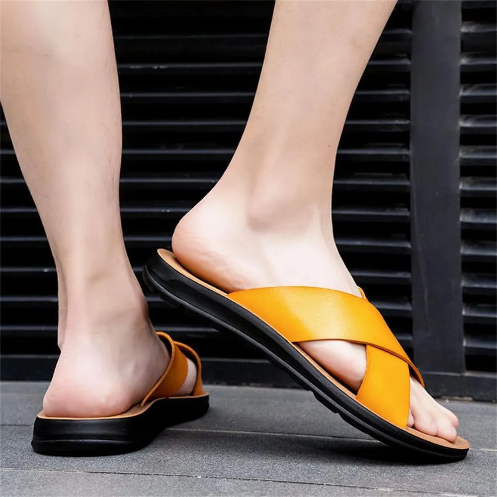Men's Sandals Cross Slides Soft Cushion Footbed Comfort Athletic Slippers Indoor and Outdoor Beach Sandals Quick-Dry