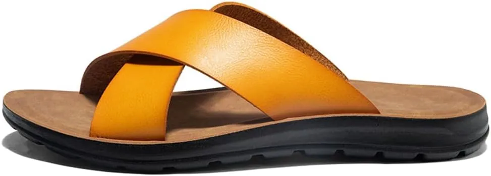 Men's Sandals Cross Slides Soft Cushion Footbed Comfort Athletic Slippers Indoor and Outdoor Beach Sandals Quick-Dry