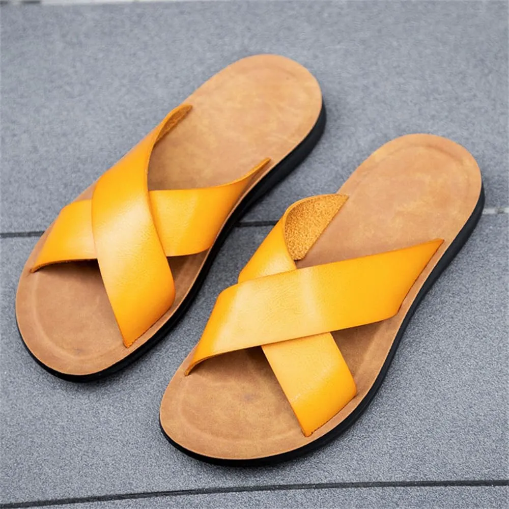 Men's Sandals Cross Slides Soft Cushion Footbed Comfort Athletic Slippers Indoor and Outdoor Beach Sandals Quick-Dry
