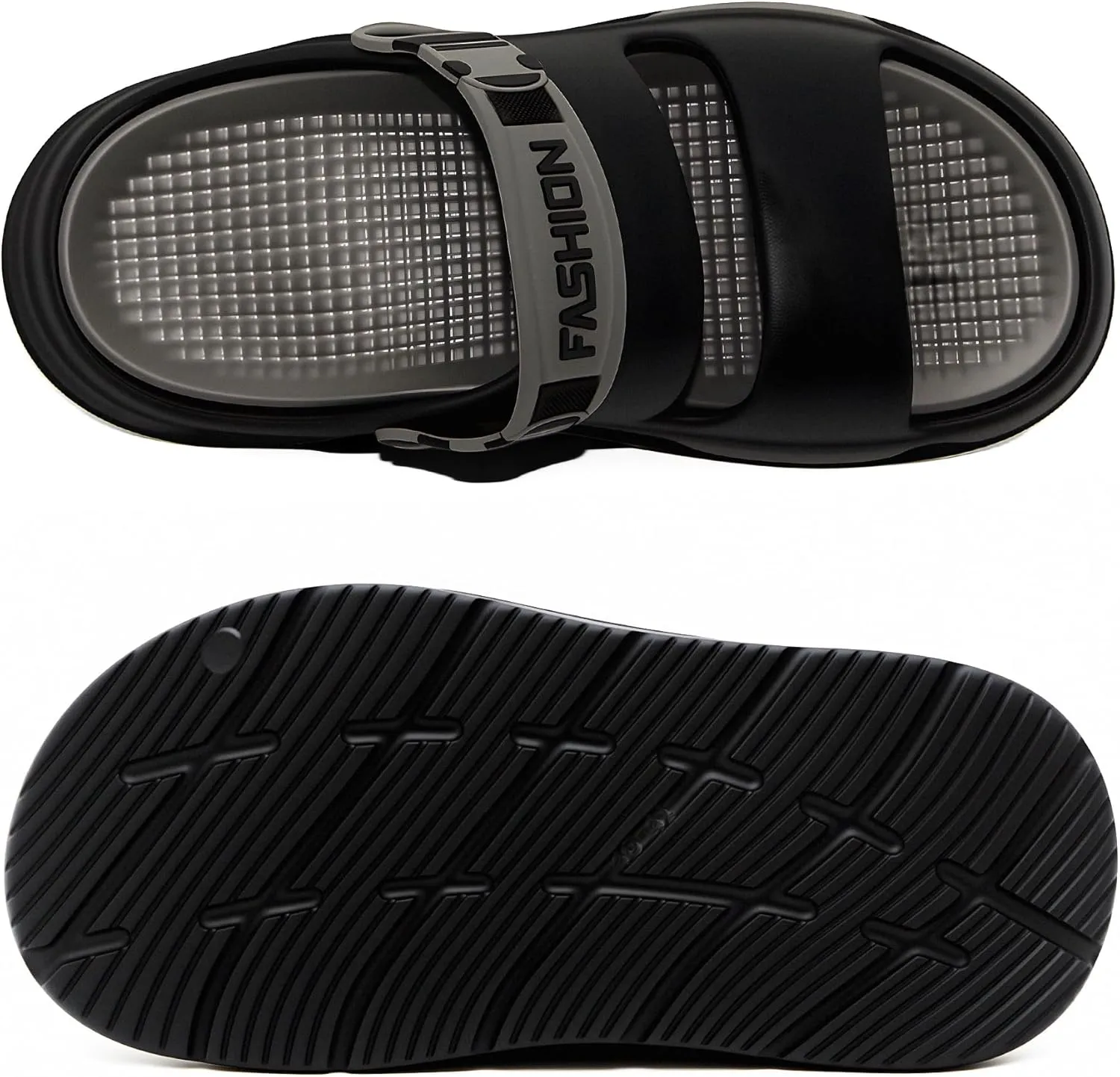 Men's Slide Sandals Indoor and Outdoor, Casual Platform Slide Sandals for Men Spring Summer, Lightweight Comfortable Cushioned Open Toe Men’s Slippers Shoes