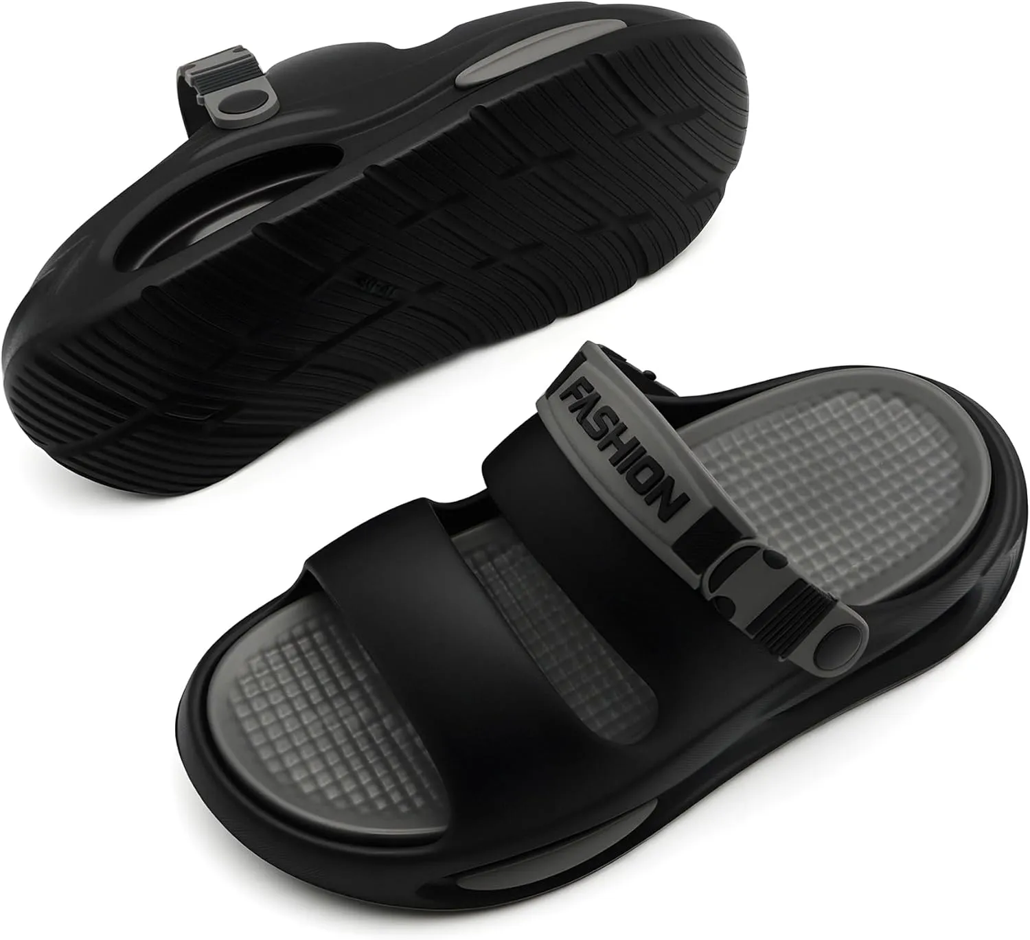 Men's Slide Sandals Indoor and Outdoor, Casual Platform Slide Sandals for Men Spring Summer, Lightweight Comfortable Cushioned Open Toe Men’s Slippers Shoes