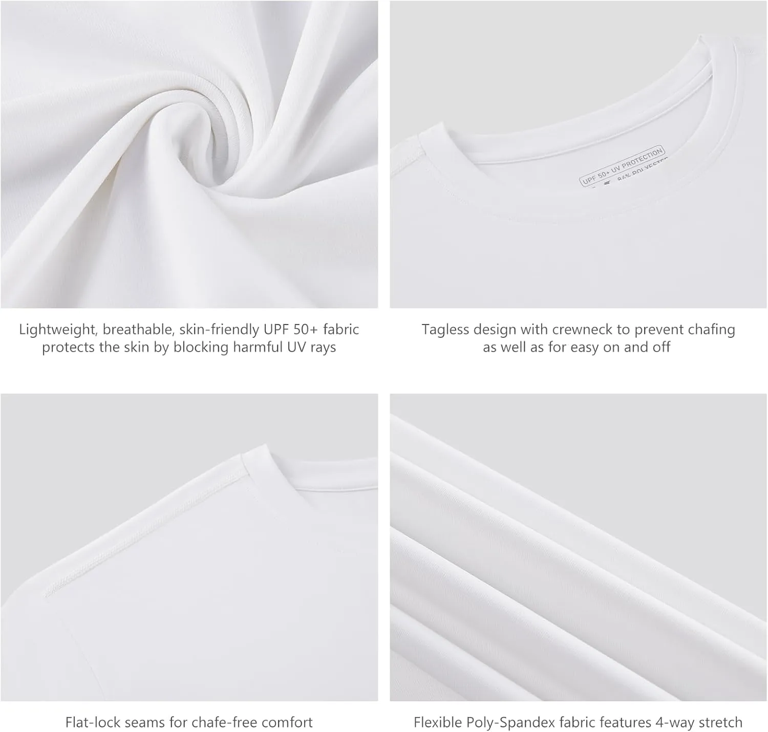 Men’s UPF 50  Short Sleeve Shirt Permanent UV Sun Protection Performance Hiking Fishing T-Shirts