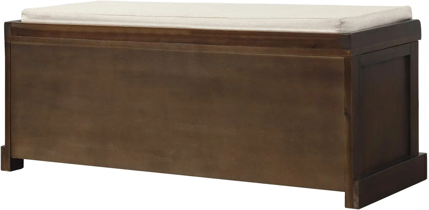 Merax Rustic Entryway Storage Bench with 3 Removable Basket, Shoe Bench Storage Bench with Removable Cushion for Living Room, Entryway, Hallway