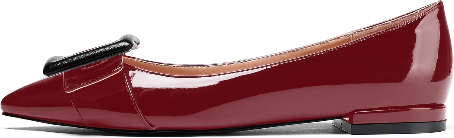 Mettesally Women's Pointed Toe Ballet Flat Shoes Cap Toe Classic Ballet Flats Walking Shoes Casual Formal Slip-On Flat Dress Shoes