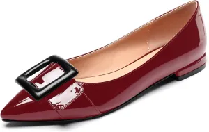 Mettesally Women's Pointed Toe Ballet Flat Shoes Cap Toe Classic Ballet Flats Walking Shoes Casual Formal Slip-On Flat Dress Shoes
