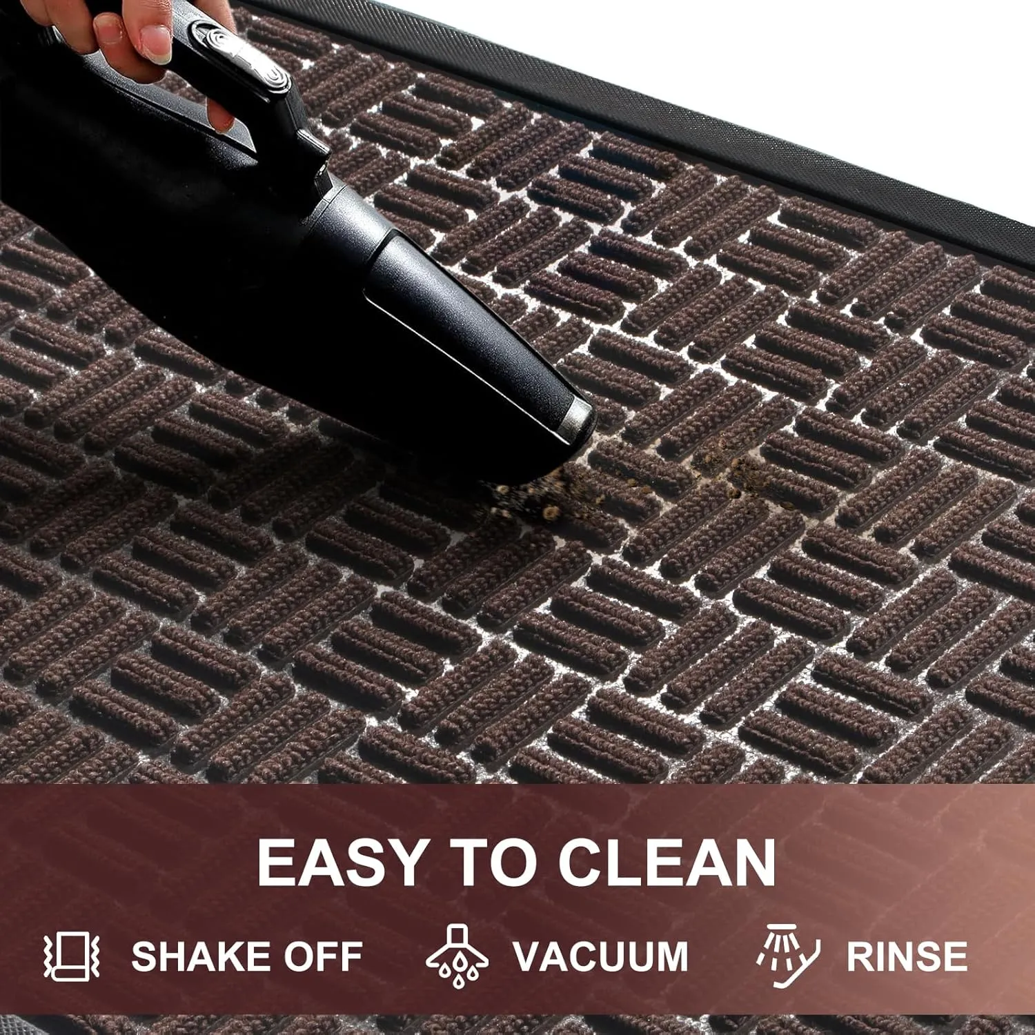 Mibao Front Door Mat, Heavy Duty Durable Welcome Mat for Outdoor Indoor, Dirt Trapper Waterproof Super Absorbent Door Mat for Entryway Outside Patio Porch, 29.5" x 17", Coffee