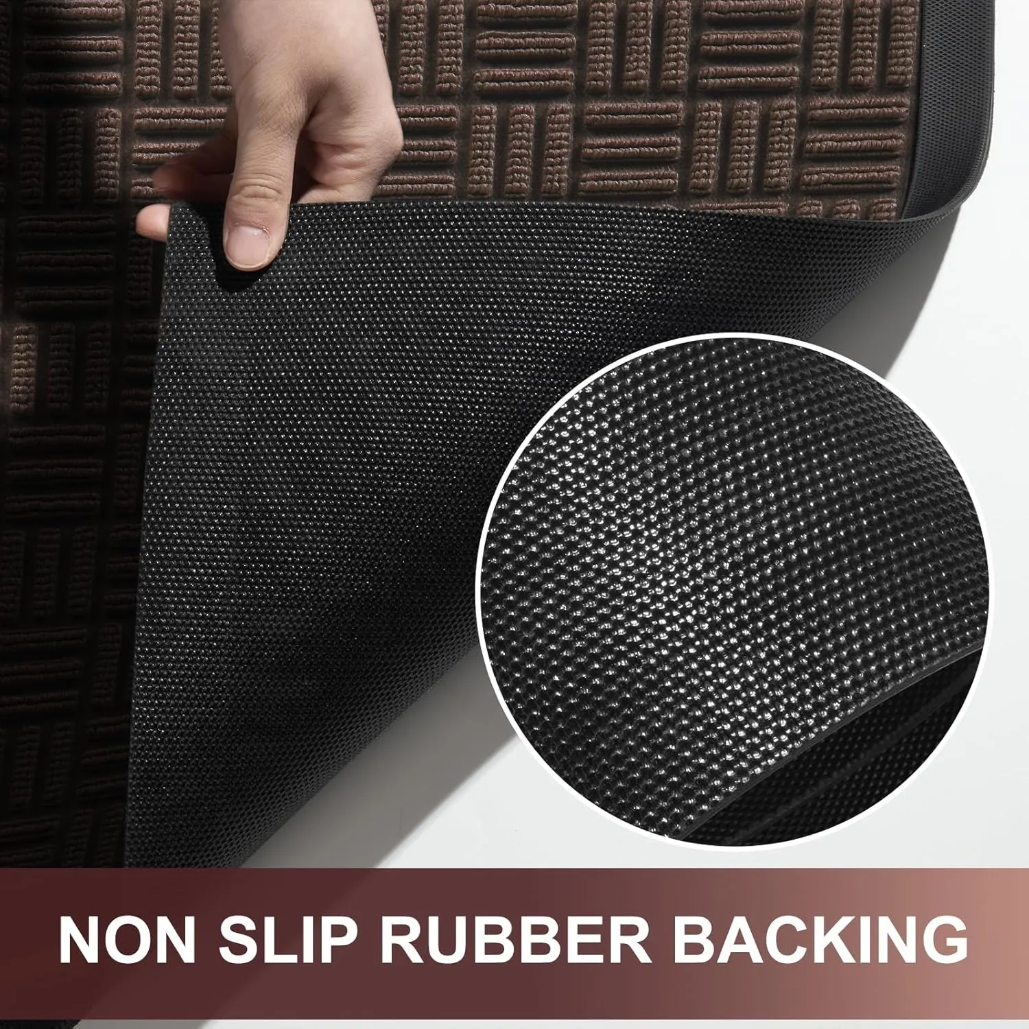 Mibao Front Door Mat, Heavy Duty Durable Welcome Mat for Outdoor Indoor, Dirt Trapper Waterproof Super Absorbent Door Mat for Entryway Outside Patio Porch, 29.5" x 17", Coffee