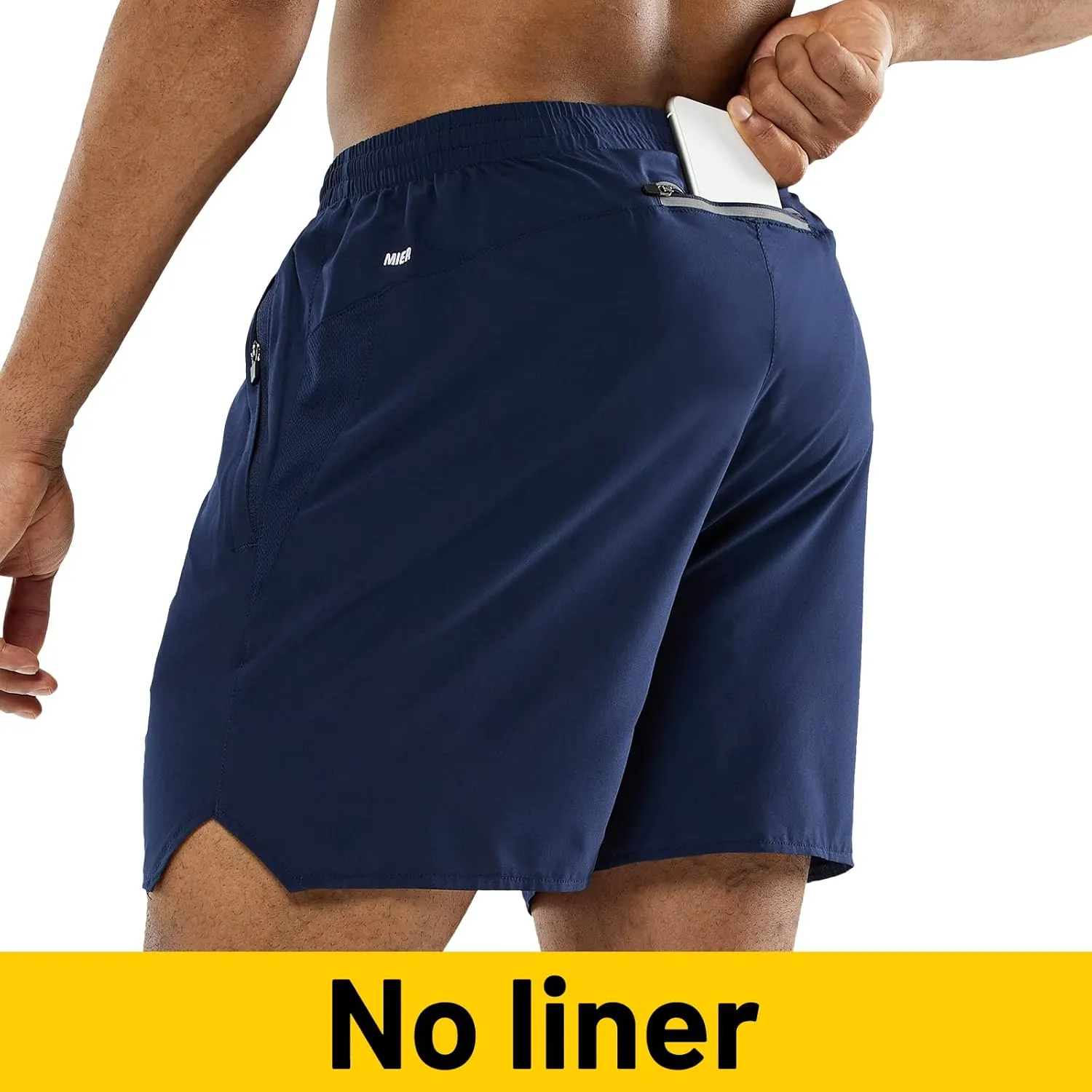 MIER Men's Athletic Shorts 5 Inch Lightweight Running Workout Gym Shorts with Zipper Pockets, 2 Pack