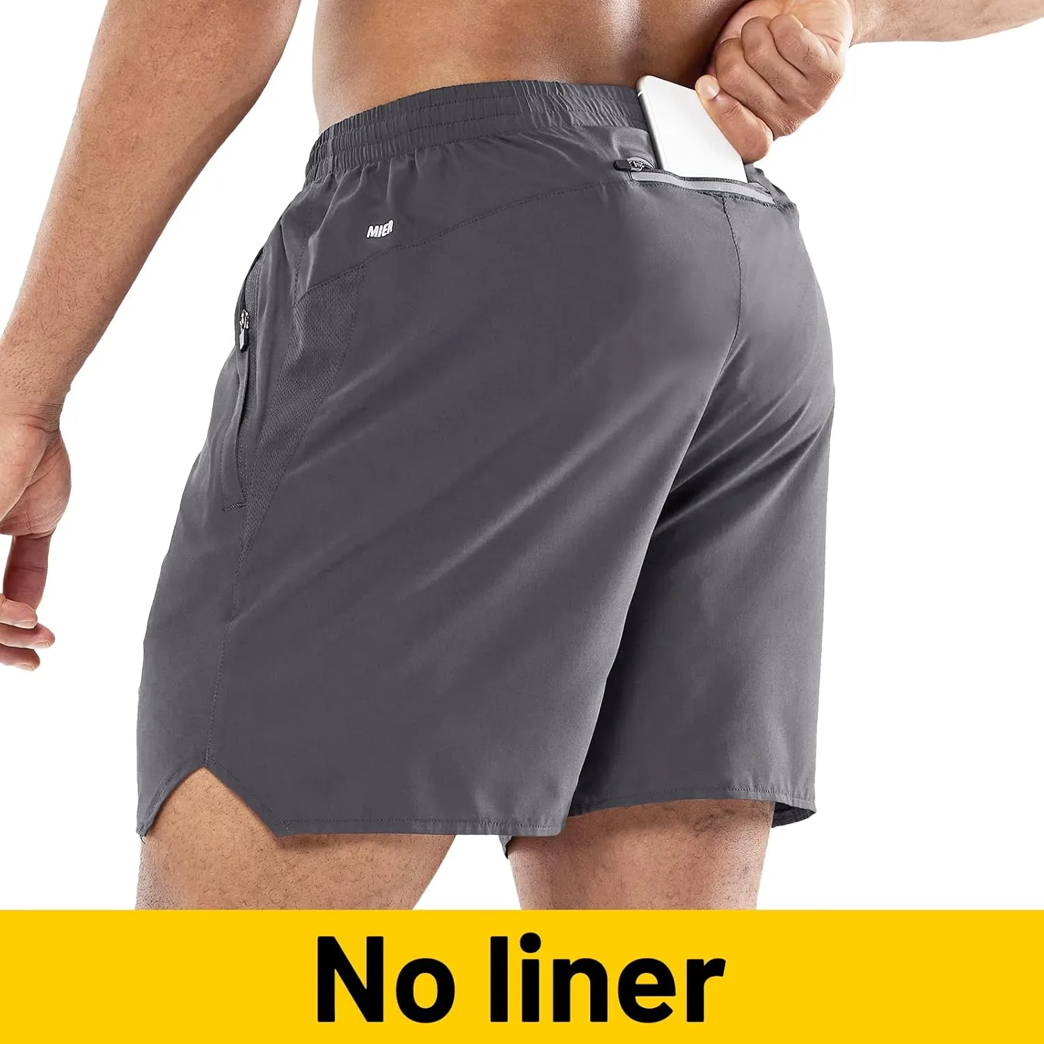 MIER Men's Athletic Shorts 5 Inch Lightweight Running Workout Gym Shorts with Zipper Pockets, 2 Pack