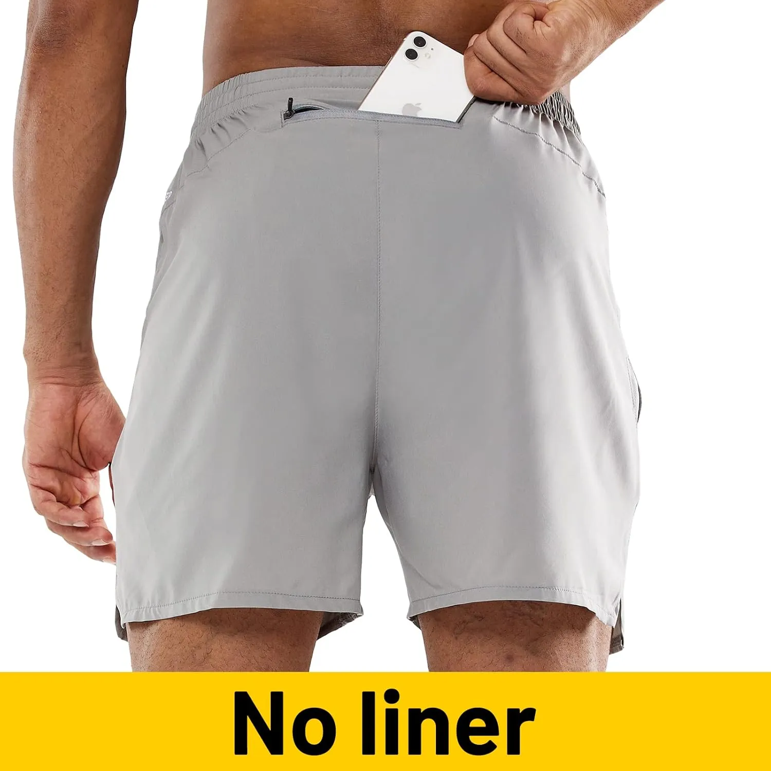 MIER Men's Athletic Shorts 5 Inch Lightweight Running Workout Gym Shorts with Zipper Pockets, 2 Pack