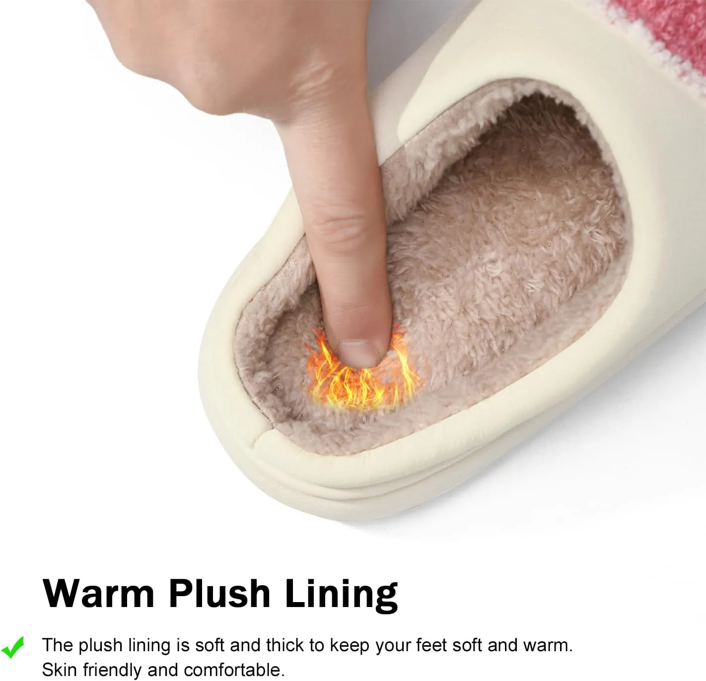 MOLATIN Cute smiling face Slippers for Women and Men，Women's Men's Retro Preppy Happy Face Slippers,Plush Slip-On Warm House Slipper for Winter,Non-slip PU Flat Slides