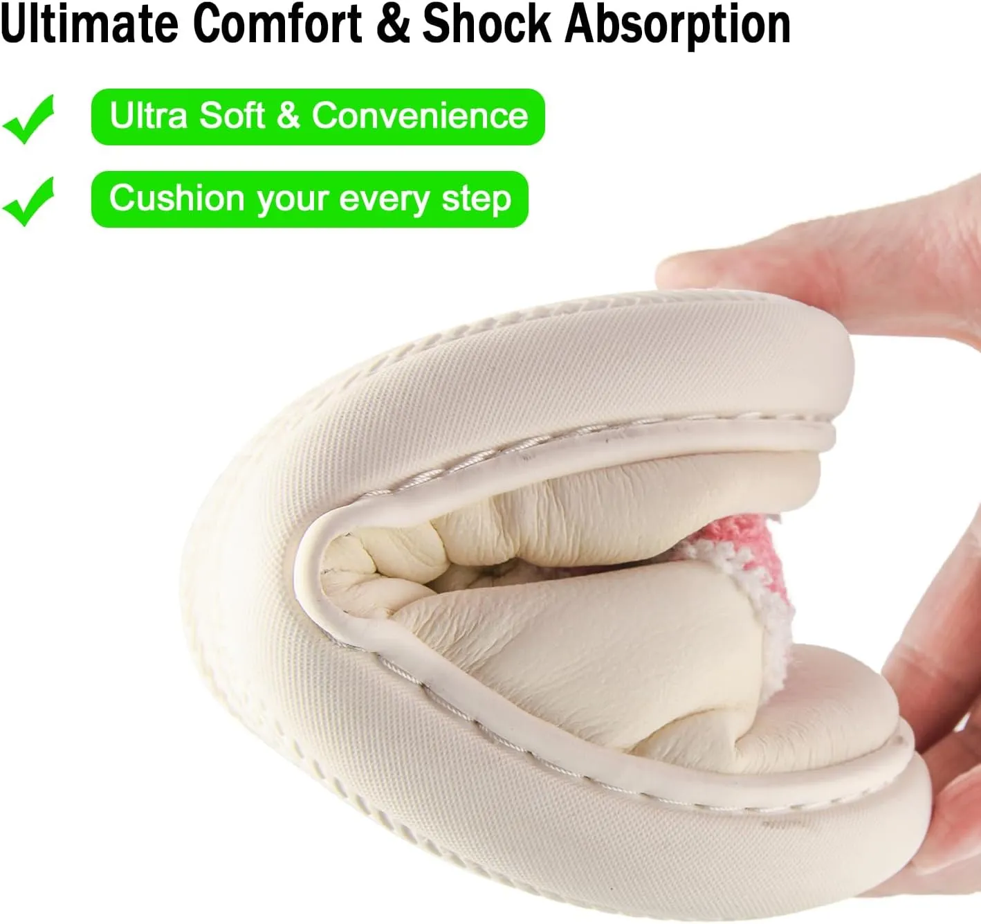 MOLATIN Cute smiling face Slippers for Women and Men，Women's Men's Retro Preppy Happy Face Slippers,Plush Slip-On Warm House Slipper for Winter,Non-slip PU Flat Slides