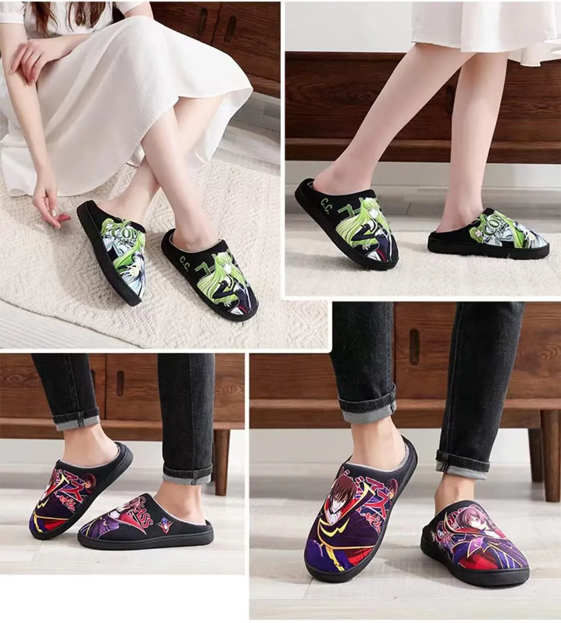 MOTOFUTURE Mens Womens Soft Warm House Non-slip Foam Slippers, Cosplay Japanese Anime House Slippers, Gifts for Adult Kids