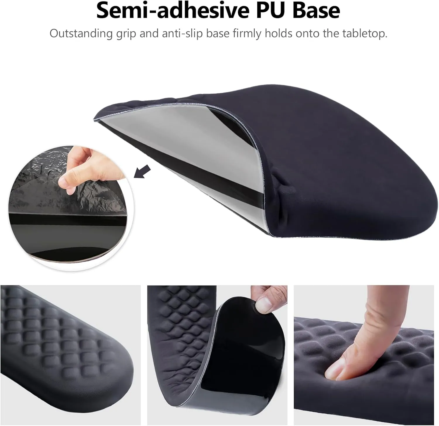 Mouse Pad Wrist Support, Laokiiy 2 in1 Keyboard Wrist Rest  Ergonomic Mouse Pad, Non-Slip Wrist Rest for Computer Keyboard, Made Easy Typing & Relieve Wrist Pain（Black