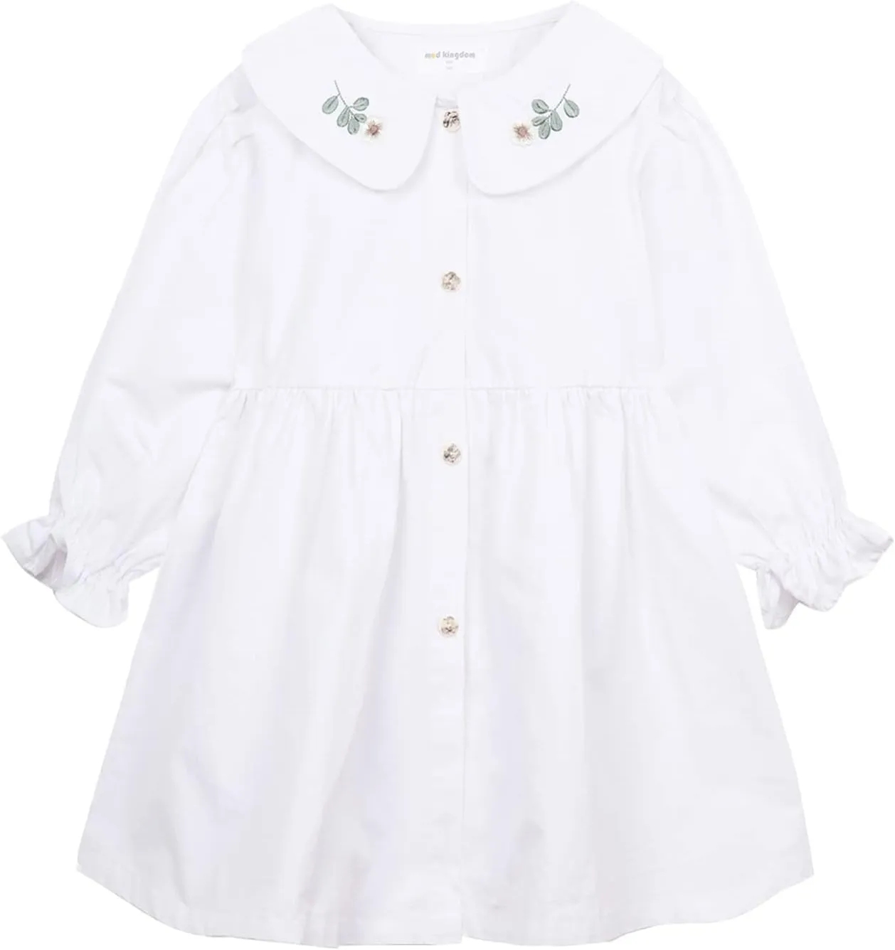 Mud Kingdom Girls Drees Peter Pan Collar Ruffle Lace Collared Long Sleeve Dress 2-8 Years