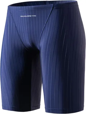 MY KILOMETRE Men's Swimsuit Jammer Solid Swim Jammers Endurance Long Racing Training Swimsuit