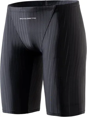 MY KILOMETRE Men's Swimsuit Jammer Solid Swim Jammers Endurance Long Racing Training Swimsuit