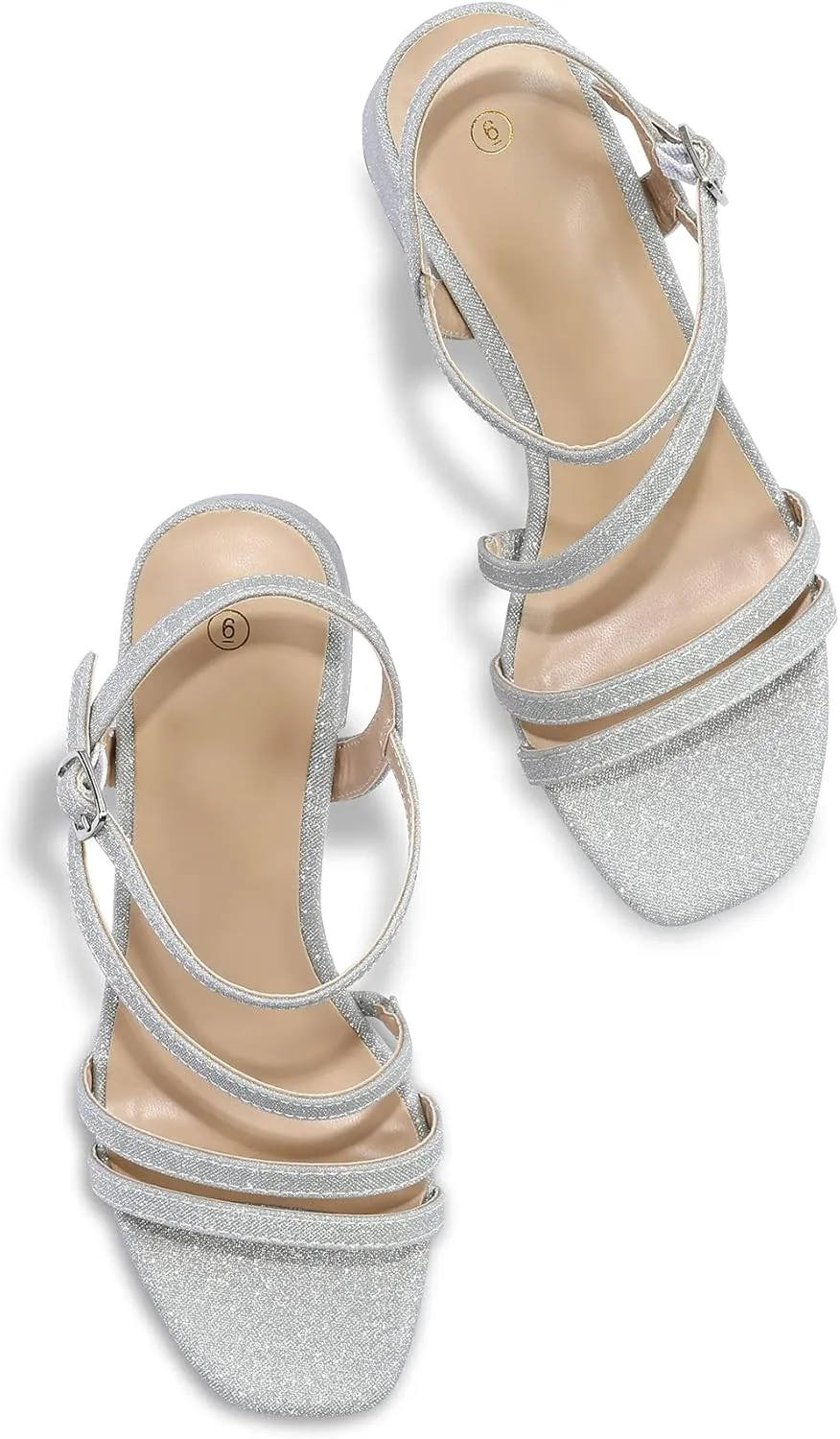 mysoft Women's Strappy Low Chunky Block Heel Sandals Open Toe Dress Shoes