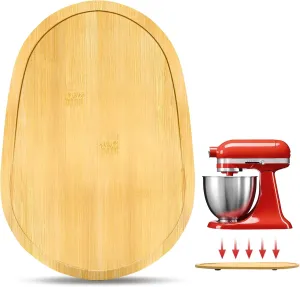 Natural Bamboo Mixer Slider Mat for KitchenAid 5.5-8 Qt Tilt Head Stand Mixer, Mover Mixer Slider for KitchenAid Stand Mixers, Appliance Sliding Mat Kitchen Mixer Moving Sliding Tray Attachments
