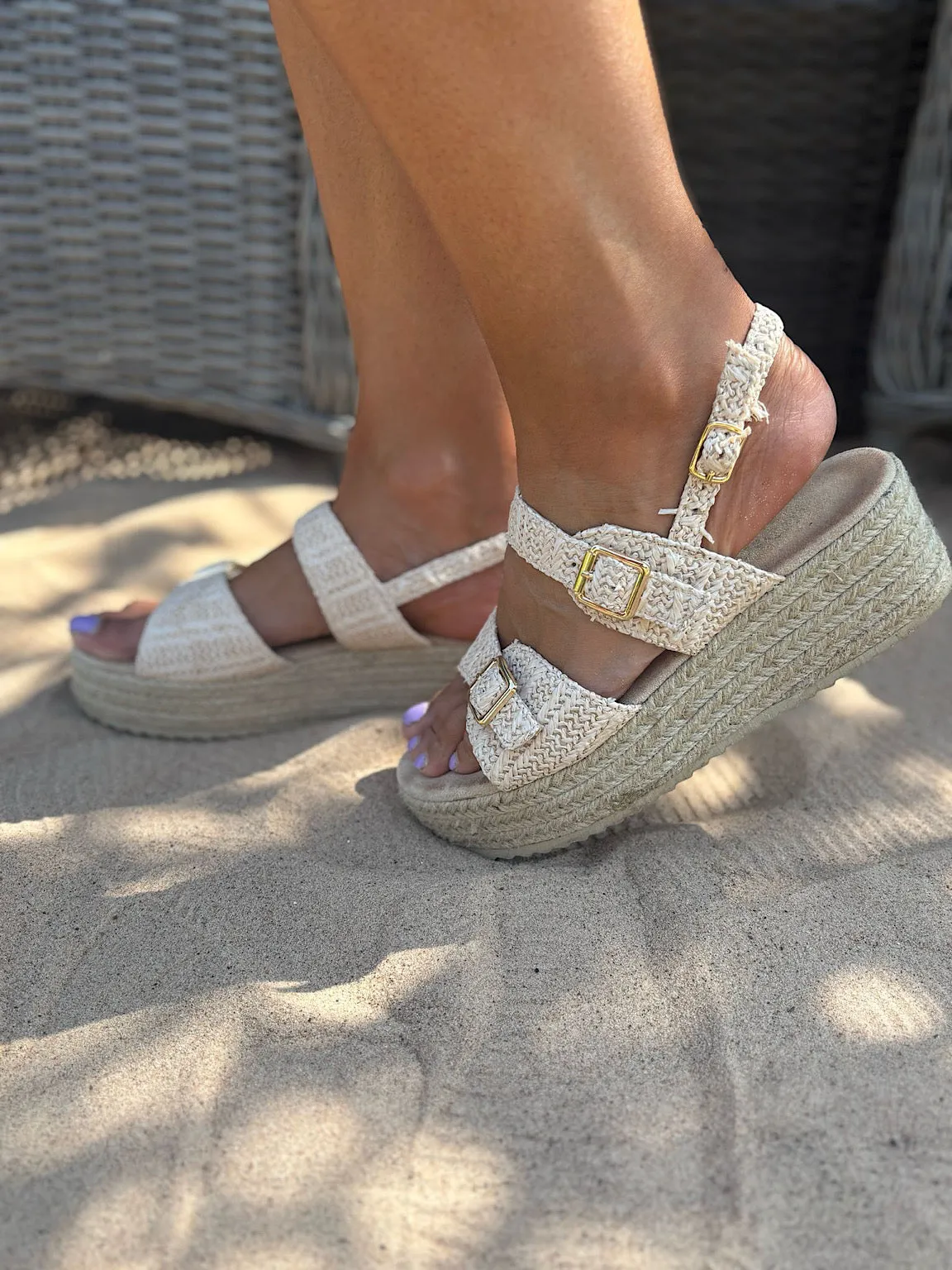 Natural Weave Espadrille Sandals