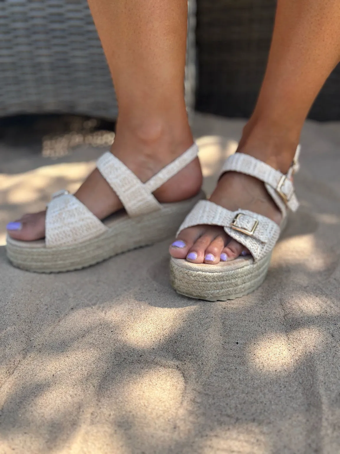 Natural Weave Espadrille Sandals