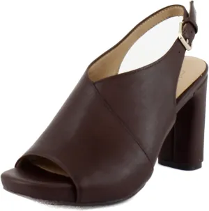 Naturalizer Womens Mason Faux Leather Slingback Heels Brown 8.5 Medium (B,M)