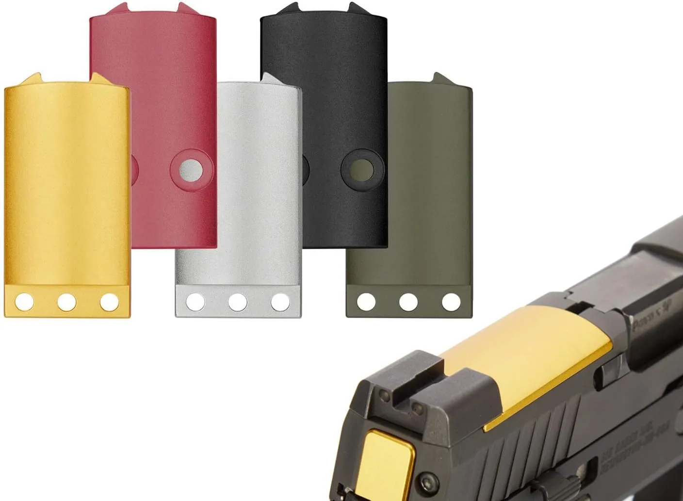 NDZ Performance Optic Sight Plate Cover for Sig P320 M18 Carry Compact P320X X5 Legion Sight Integrated and Non Integrated Slides, Laser Engraved Anodized Aluminum in Black - Choose Slide Type & Style