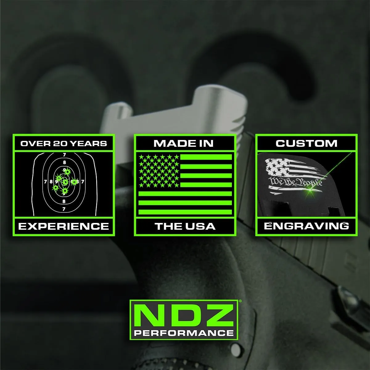 NDZ Performance Optic Sight Plate Cover for Sig P320 M18 Carry Compact P320X X5 Legion Sight Integrated and Non Integrated Slides, Laser Engraved Anodized Aluminum in Black - Choose Slide Type & Style