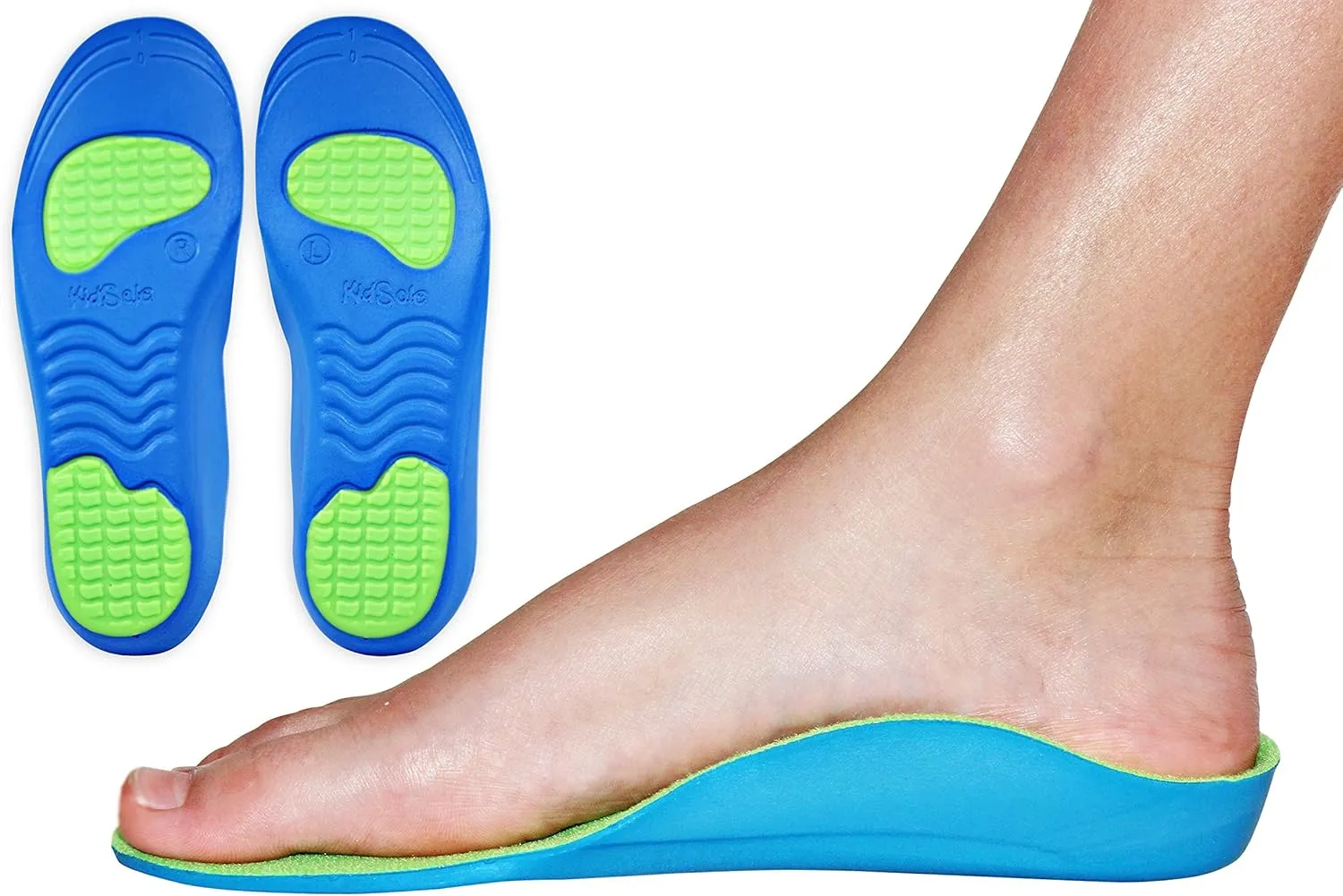 Neon Fix Premium Grade Orthotic Insole by KidSole For Flat Feet and Arch Support (20 CM) Kids Size 12-1.5