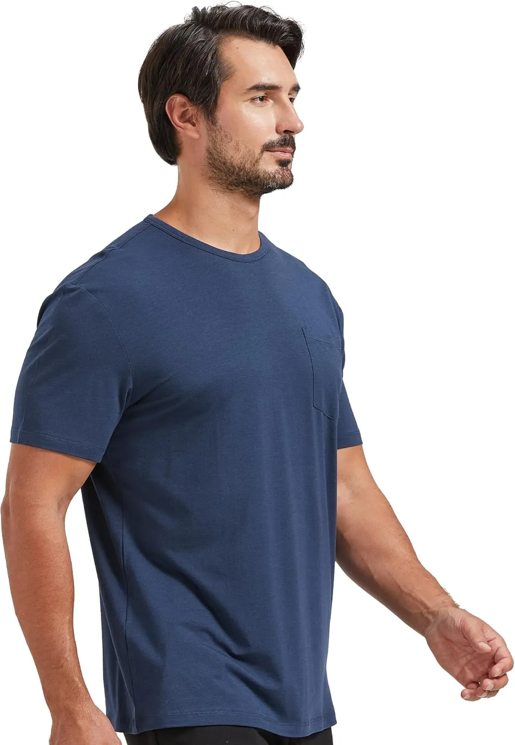 netdraw Men's Ultra Soft Bamboo Viscose Pocket T-Shirt Classic Fit Lightweight Cooling Short Sleeve Casual Basic Shirt