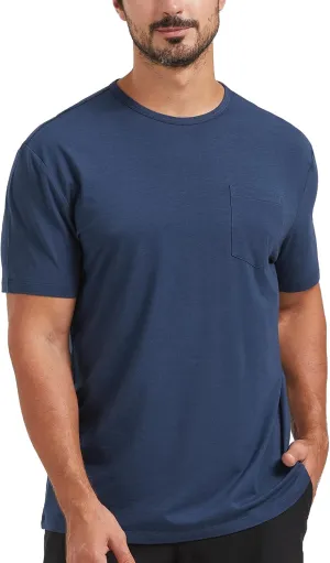 netdraw Men's Ultra Soft Bamboo Viscose Pocket T-Shirt Classic Fit Lightweight Cooling Short Sleeve Casual Basic Shirt