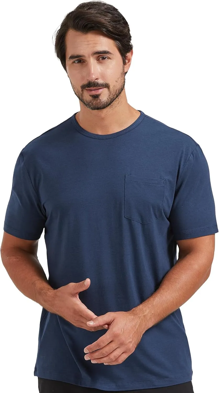 netdraw Men's Ultra Soft Bamboo Viscose Pocket T-Shirt Classic Fit Lightweight Cooling Short Sleeve Casual Basic Shirt