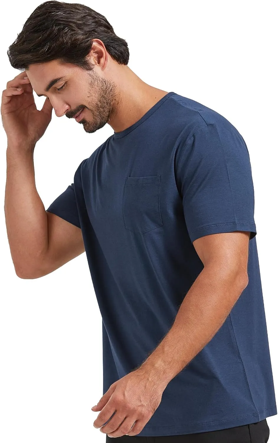 netdraw Men's Ultra Soft Bamboo Viscose Pocket T-Shirt Classic Fit Lightweight Cooling Short Sleeve Casual Basic Shirt