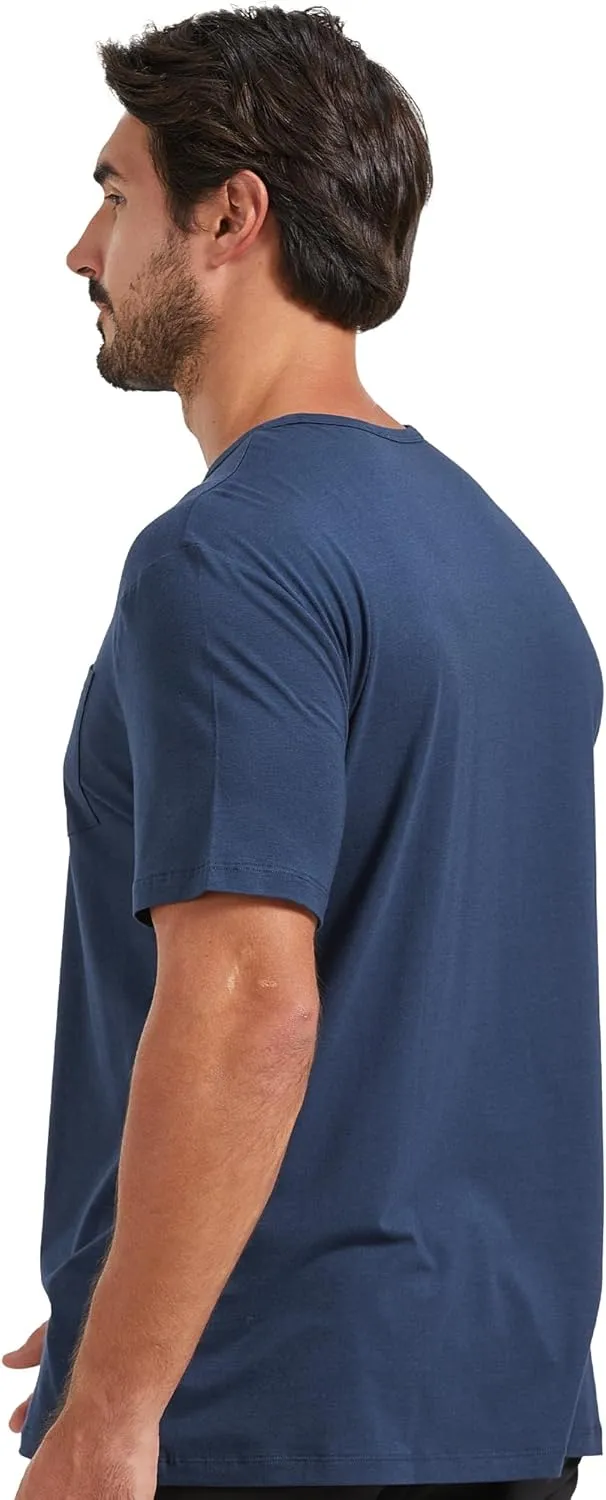 netdraw Men's Ultra Soft Bamboo Viscose Pocket T-Shirt Classic Fit Lightweight Cooling Short Sleeve Casual Basic Shirt