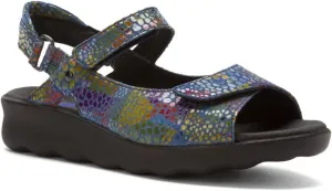 New Wolky Women's Pichu Sandal Jeans Blue Multi Color Fantasy 39