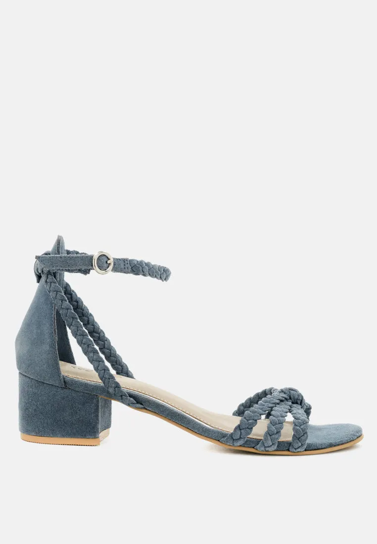 Nicola Braided Leather Block Heel Sandal By Ruw